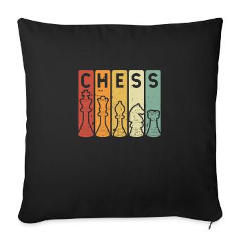 Favorite Chess Pieces Retro Vintage - Sofa pillowcase 17,3'' x 17,3'' (45 x 45 cm) - black - Front