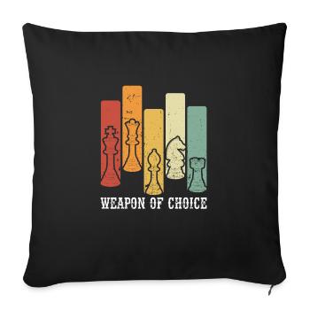 Weapon of choice in chess retro - Sofa pillowcase 17,3'' x 17,3'' (45 x 45 cm) - black - Front