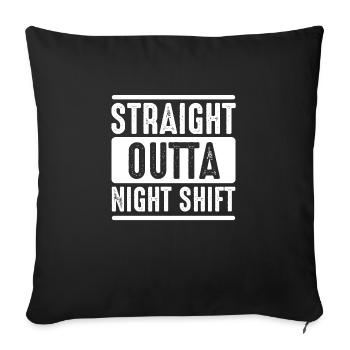 Directly from the night shift - Sofa pillowcase 17,3'' x 17,3'' (45 x 45 cm) - black - Front