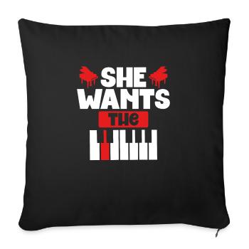 Vous voulez le clavier - Housse de coussin décorative 45 x 45 cm - noir - Devant