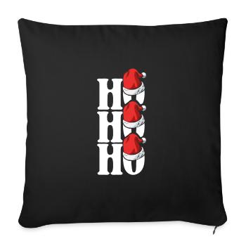 Rire trois fois Père Noël - Housse de coussin décorative 45 x 45 cm - noir - Devant