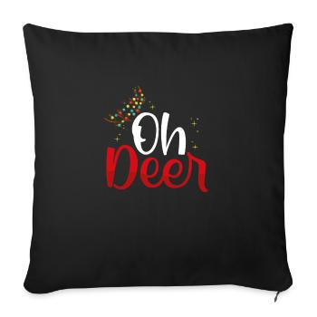 Oh reindeer Rudolf - Sofa pillowcase 17,3'' x 17,3'' (45 x 45 cm) - black - Front