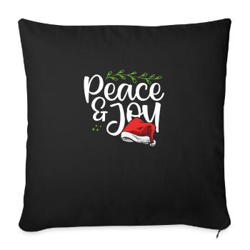 Peace and joy at Christmas - Sofa pillowcase 17,3'' x 17,3'' (45 x 45 cm) - black - Front
