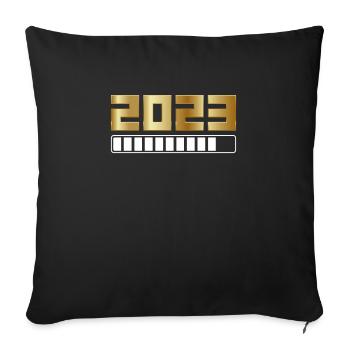 Le Nouvel An 2023 se charge - Housse de coussin décorative 45 x 45 cm - noir - Devant