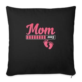 Nouvel An 2023 - Housse de coussin décorative 45 x 45 cm - noir - Devant