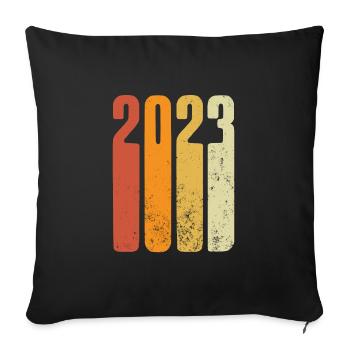 Year 2023 Retro - Sofa pillowcase 17,3'' x 17,3'' (45 x 45 cm) - black - Front