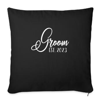 Groom Year 2023 - Sofa pillowcase 17,3'' x 17,3'' (45 x 45 cm) - black - Front