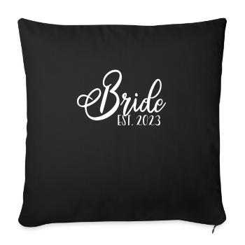 Année nuptiale 2023 - Housse de coussin décorative 45 x 45 cm - noir - Devant