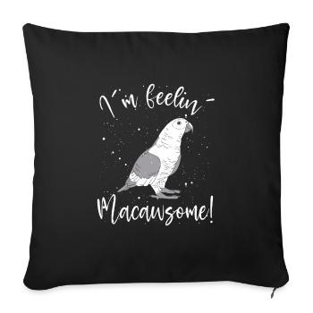 J’adore le perroquet ara - Housse de coussin décorative 45 x 45 cm - noir - Devant