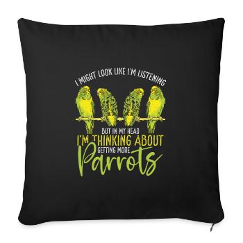 I need more budgerigar parrots - Sofa pillowcase 17,3'' x 17,3'' (45 x 45 cm) - black - Front