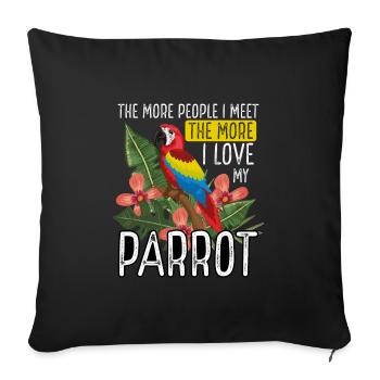 J’adore mon perroquet - Housse de coussin décorative 45 x 45 cm - noir - Devant