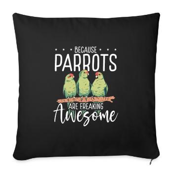 Les perroquets sont géniaux - Housse de coussin décorative 45 x 45 cm - noir - Devant