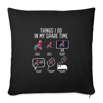 Ce que je fais pendant mon temps libre - Housse de coussin décorative 45 x 45 cm - noir - Devant