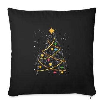 Parrots Christmas Tree - Sofa pillowcase 17,3'' x 17,3'' (45 x 45 cm) - black - Front