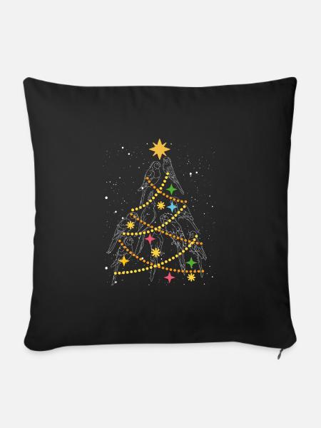 Papageien weihnachtsbaum - Sofakissenbezug 45 x 45 cm - Schwarz