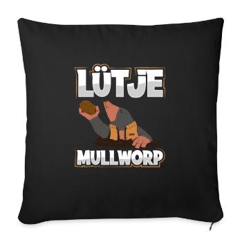 Lütje Mullworp - Sofa pillowcase 17,3'' x 17,3'' (45 x 45 cm) - black - Front
