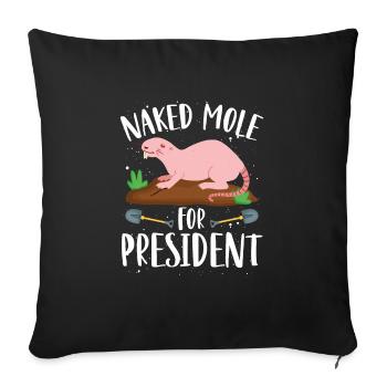 Naked mole rat for the president - Sofa pillowcase 17,3'' x 17,3'' (45 x 45 cm) - black - Front