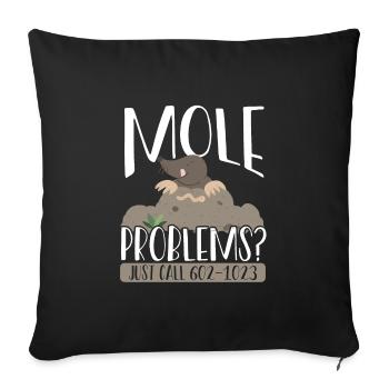 Mole Problems Just Call - Sofa pillowcase 17,3'' x 17,3'' (45 x 45 cm) - black - Front
