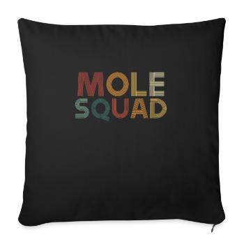 Troupe de taupes colorées - Housse de coussin décorative 45 x 45 cm - noir - Devant