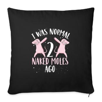 Two dabbing naked moles - Sofa pillowcase 17,3'' x 17,3'' (45 x 45 cm) - black - Front