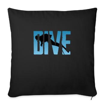 Diver Diving - Sofa pillowcase 17,3'' x 17,3'' (45 x 45 cm) - black - Front