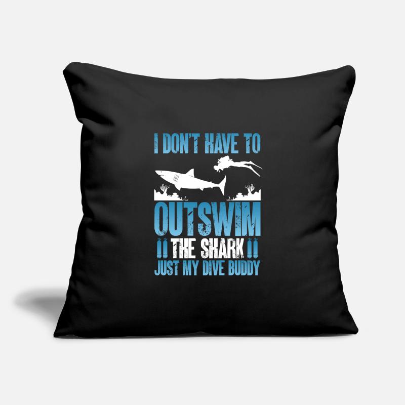 Le requin est mon compagnon de plongée Housse de coussin décorative 45 x 45 cm