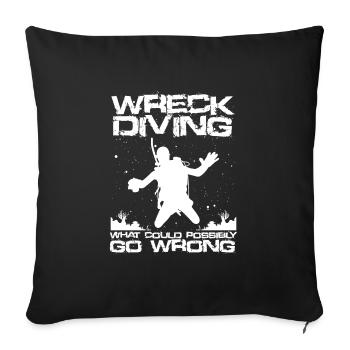 Wreck diving - Sofa pillowcase 17,3'' x 17,3'' (45 x 45 cm) - black - Front