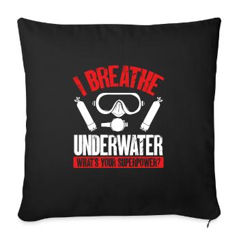 I underwater - Sofa pillowcase 17,3'' x 17,3'' (45 x 45 cm) - black - Front
