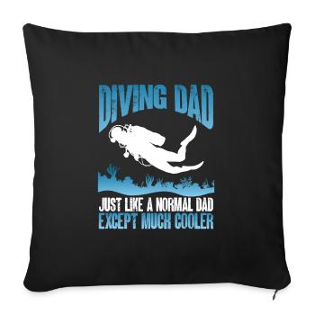 Diving father - Sofa pillowcase 17,3'' x 17,3'' (45 x 45 cm) - black - Front