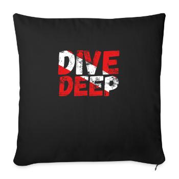 Dive deep A diver - Sofa pillowcase 17,3'' x 17,3'' (45 x 45 cm) - black - Front