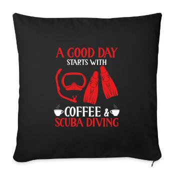 Ein Guter Tag Beginnt Mit Kaffee - Sofakissenbezug 45 x 45 cm - Schwarz - Vorne