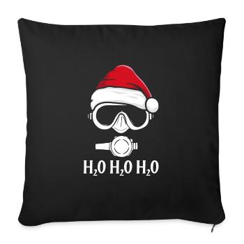 Divers at Santa Claus - Sofa pillowcase 17,3'' x 17,3'' (45 x 45 cm) - black - Front