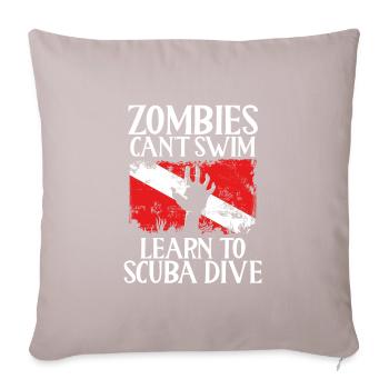 Les zombies ne peuvent pas apprendre à nager, - Housse de coussin décorative 45 x 45 cm - taupe clair - Devant