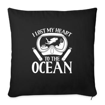 I lost my heart to the ocean - Sofa pillowcase 17,3'' x 17,3'' (45 x 45 cm) - black - Front