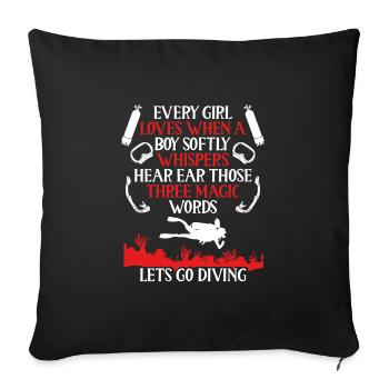 Let's go diving - Sofa pillowcase 17,3'' x 17,3'' (45 x 45 cm) - black - Front