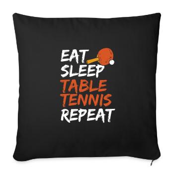 Nourriture Couchage Table de Tennis - Housse de coussin décorative 45 x 45 cm - noir - Devant