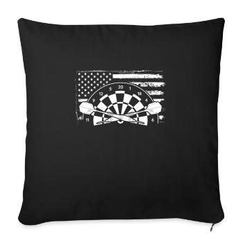Dartboard et drapeau des États-Unis - Housse de coussin décorative 45 x 45 cm - noir - Devant