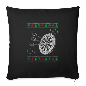 Dartscheibe In Weihnachten - Sofakissenbezug 45 x 45 cm - Schwarz - Vorne