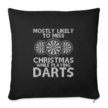 Noël en jouant aux fléchettes - Housse de coussin décorative 45 x 45 cm - noir - Devant