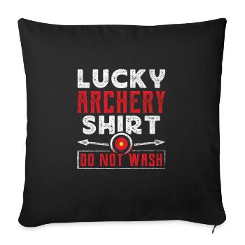 Chemise de tir à l’arc heureuse - Housse de coussin décorative 45 x 45 cm - noir - Devant