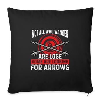 In search of arrows - Sofa pillowcase 17,3'' x 17,3'' (45 x 45 cm) - black - Front