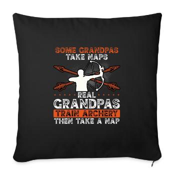 Grandpa trains archery - Sofa pillowcase 17,3'' x 17,3'' (45 x 45 cm) - black - Front