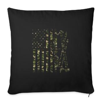 Pfeil Und Bogen In Camouflage - Sofakissenbezug 45 x 45 cm - Schwarz - Vorne