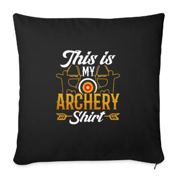Voici ma chemise de tir à l’arc - Housse de coussin décorative 45 x 45 cm - noir - Devant