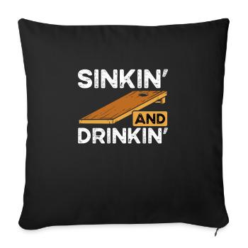 Sink and drink - Sofa pillowcase 17,3'' x 17,3'' (45 x 45 cm) - black - Front