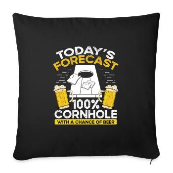 Cornhole and beer - Sofa pillowcase 17,3'' x 17,3'' (45 x 45 cm) - black - Front