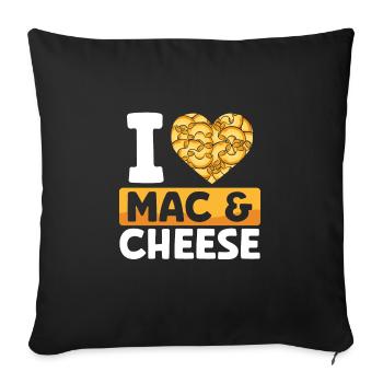 I love mac and cheese - Sofa pillowcase 17,3'' x 17,3'' (45 x 45 cm) - black - Front