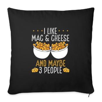 I like mac and cheese - Sofa pillowcase 17,3'' x 17,3'' (45 x 45 cm) - black - Front