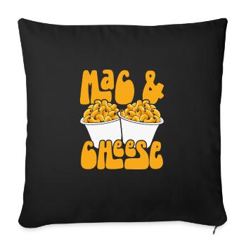 Mac et fromage dans l’emballage - Housse de coussin décorative 45 x 45 cm - noir - Devant