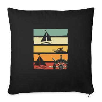 Sailor Sunset Rétro - Housse de coussin décorative 45 x 45 cm - noir - Devant